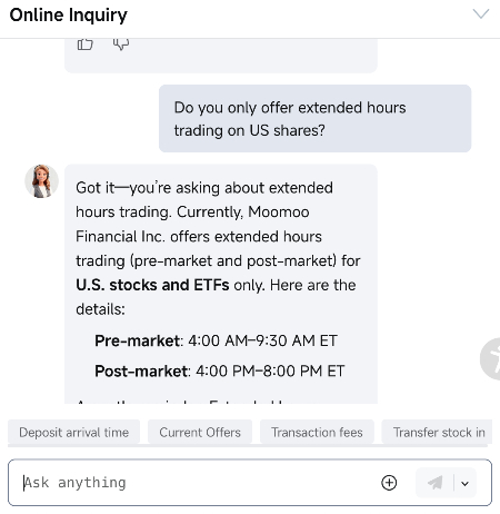 Chat en vivo con Moomoo