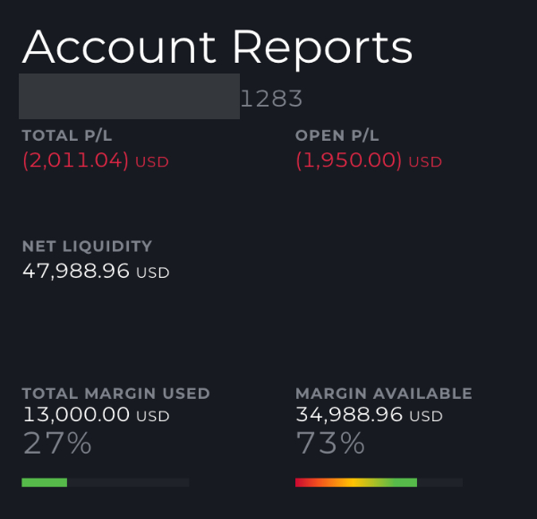 Informe de cuenta de margen de NinjaTrader