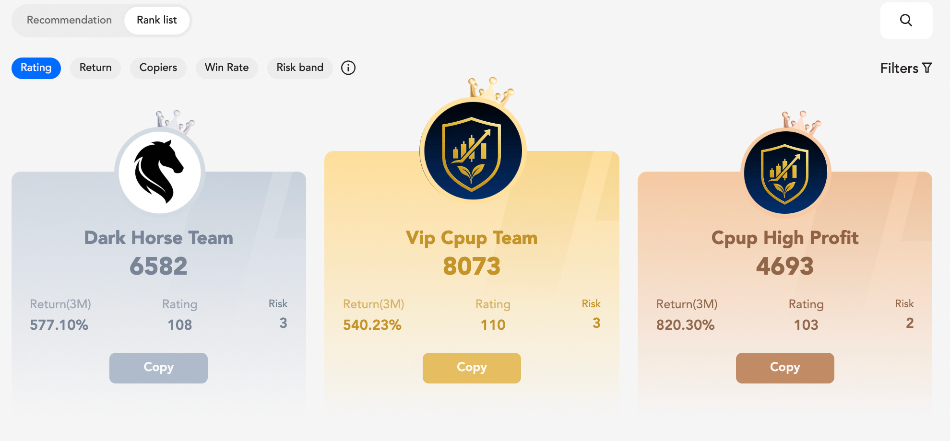 Copy Traders de PU Prime