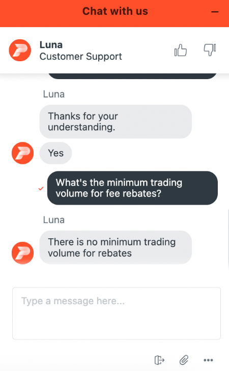 Pionex live chat support