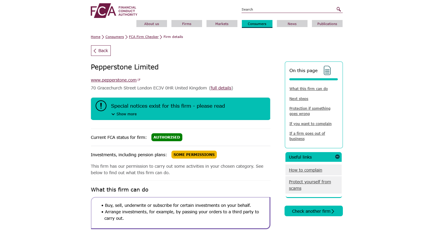 Pepperstone's Regulatory Status At The FCA