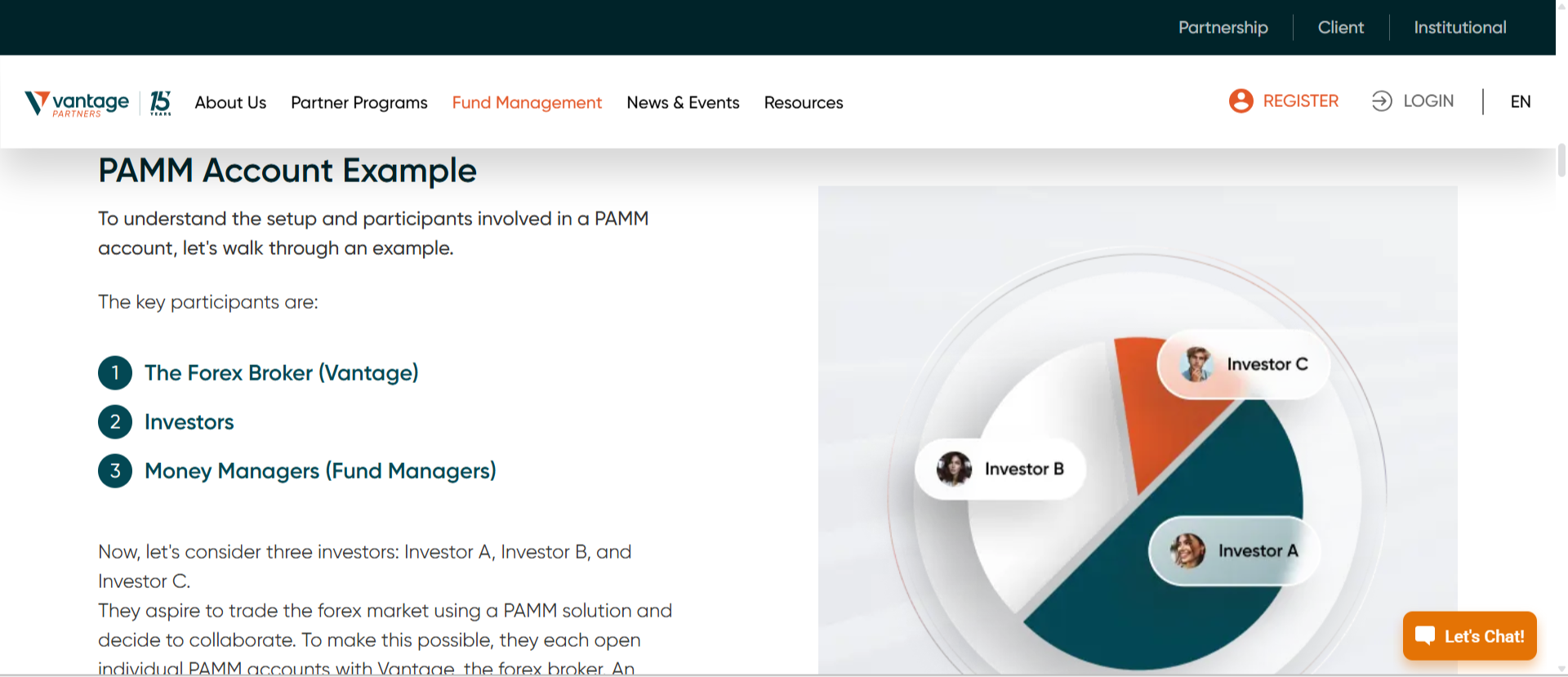 PAMM account explained at vantage broker
