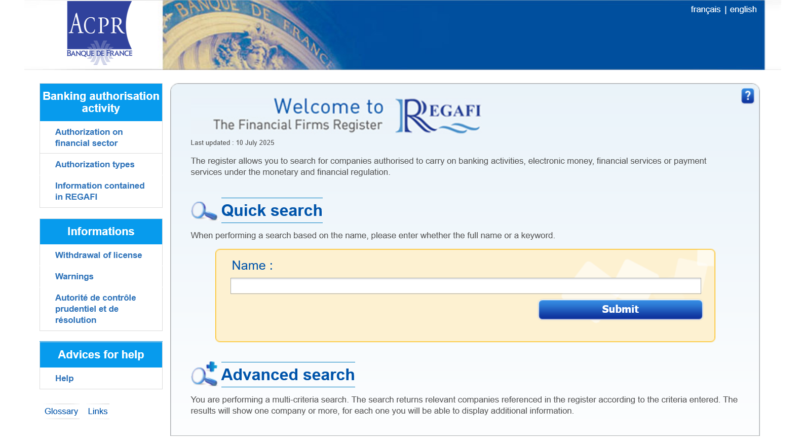Opening up the REGAFI database