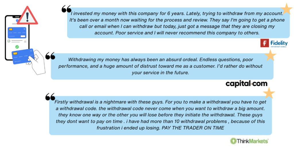 User reviews about brokers not paying withdrawals 2026