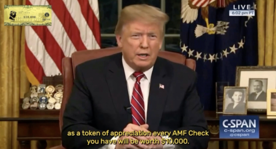 Example of a page with fake local investment scheme with Donald Trump on it 