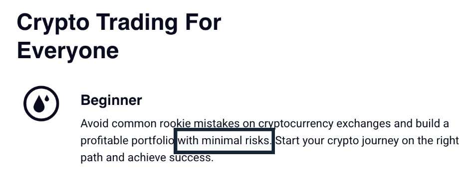 Trade FDC website saying trading can be low risk for inexperienced traders