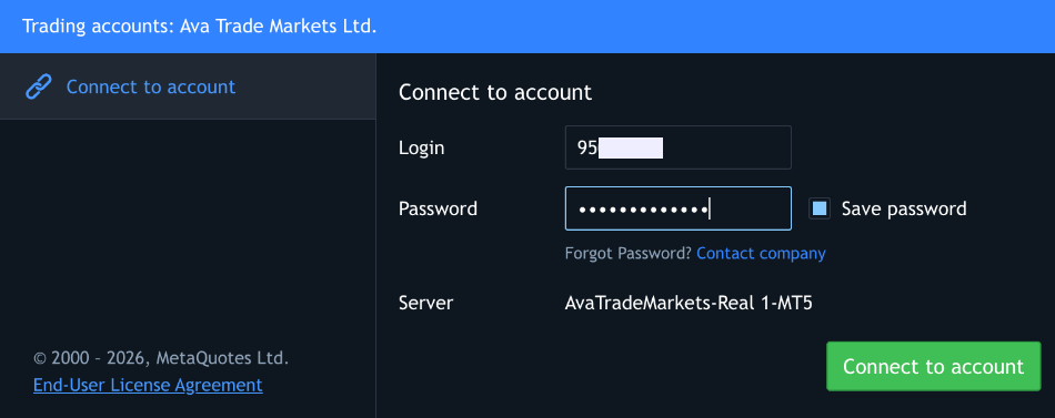 Connecting MetaTrader 5 to an AvaTrade account