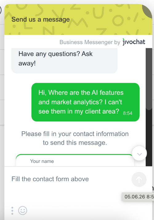Kutrade live chat support