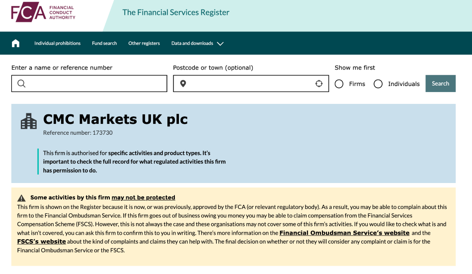 CMC Markets UK FCA License