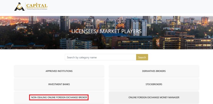 Diferentes categorías en la Lista de licenciatarios de la CMA