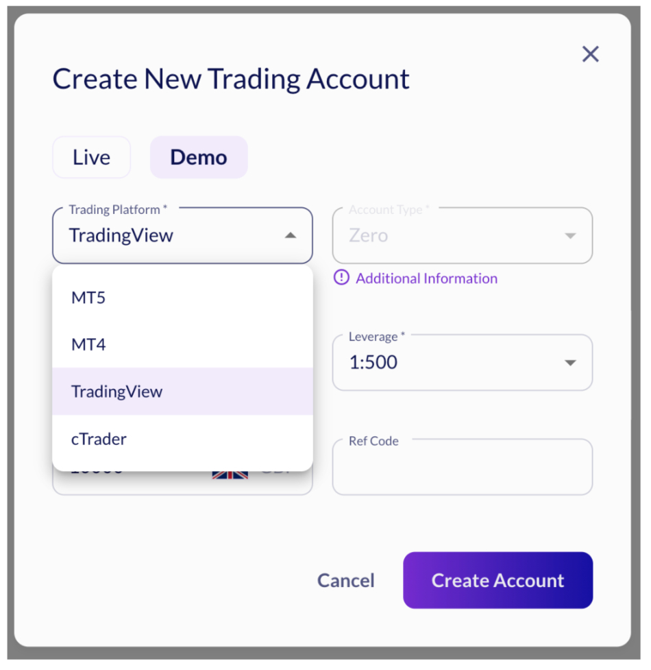 Creating a Fusion Markets TradingView account