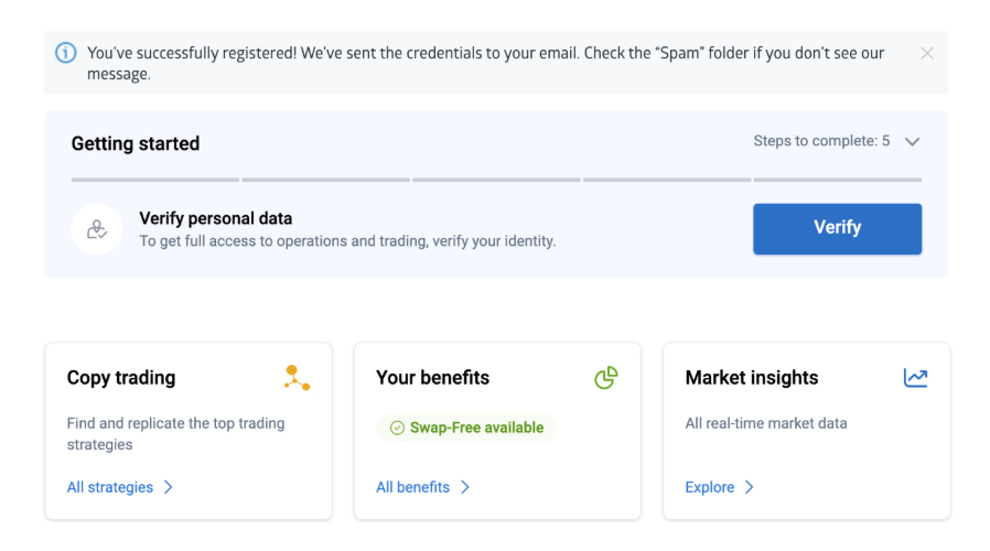 Signing up for the RoboForex welcome bonus