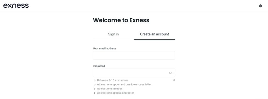 Signing up with Exness for a VND-denominated account