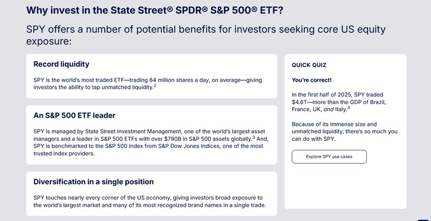 El State Street SPDR S&P 500 ETF. Fuente: State St