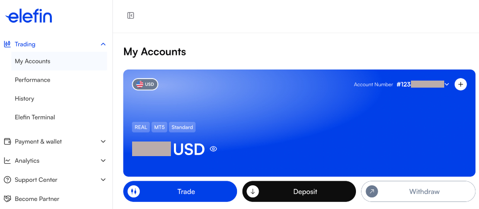 Elefin live account confirmation