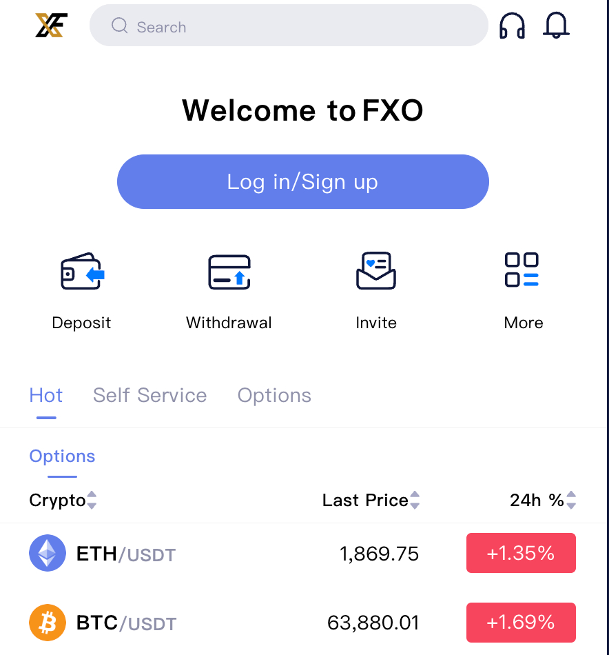 FXO web-based app site