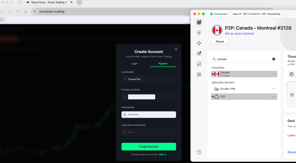 Opening a Nova FX Trading account from Canada