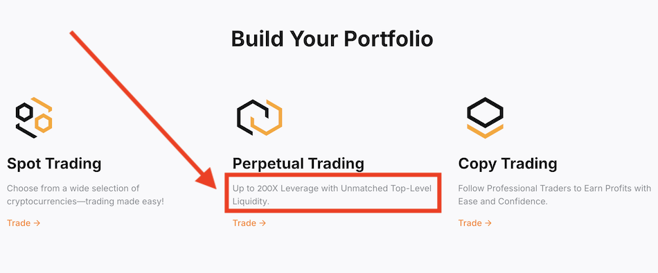 1:200 leverage offering at OrangeX