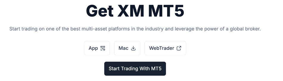 XM MT5 access options