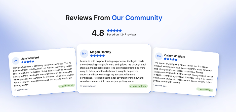 Suspected fake reviews on the Zephgain website
