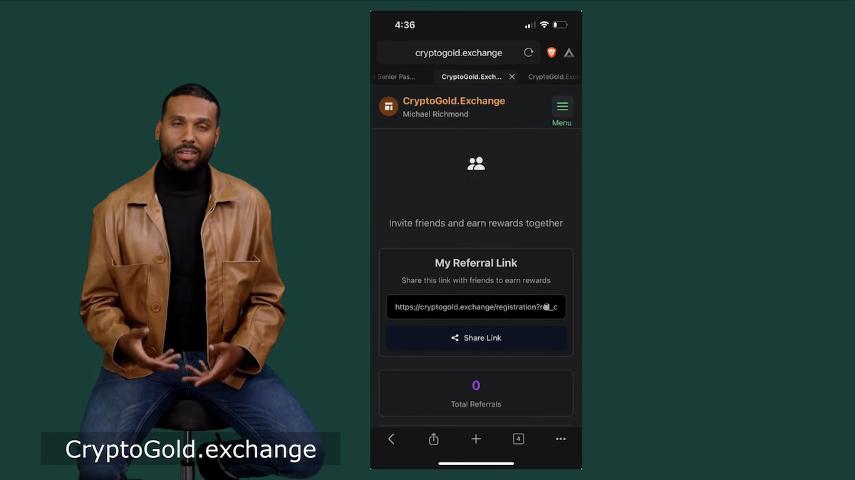 AI video promoting CryptoGold Exchange 