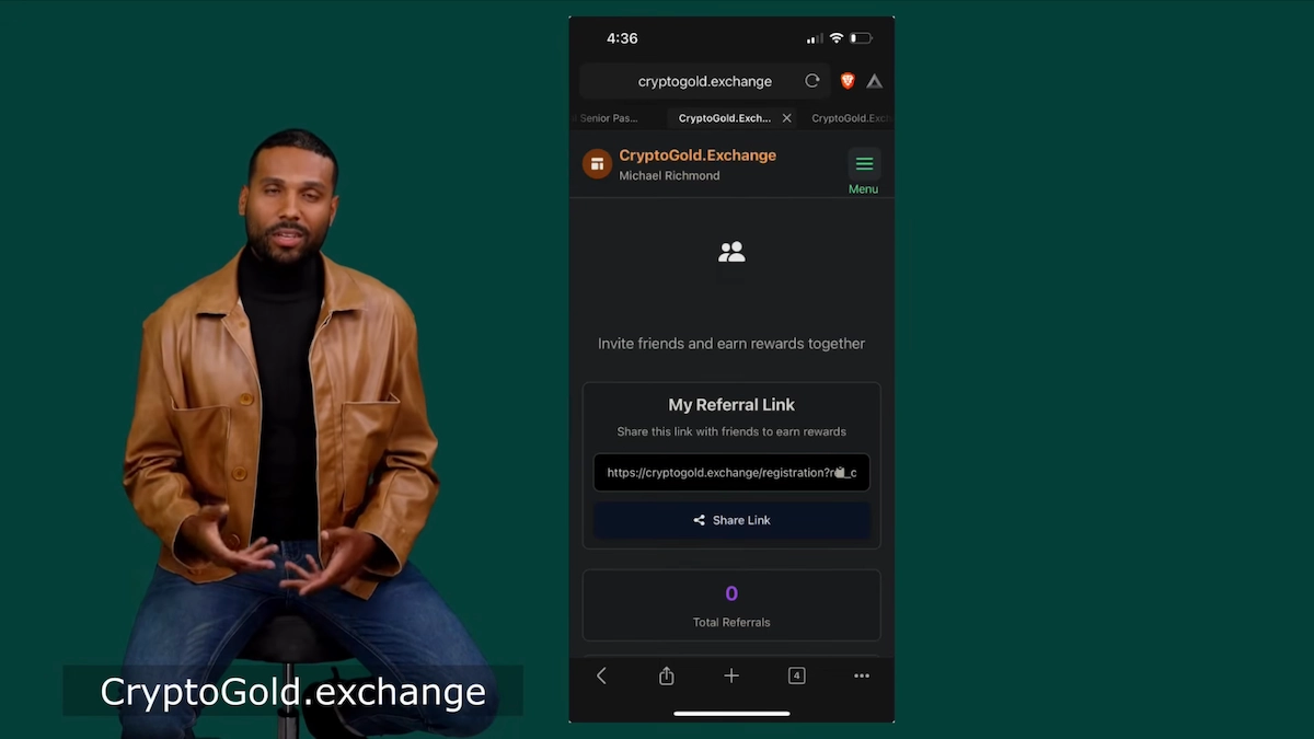 AI video promoting CryptoGold Exchange