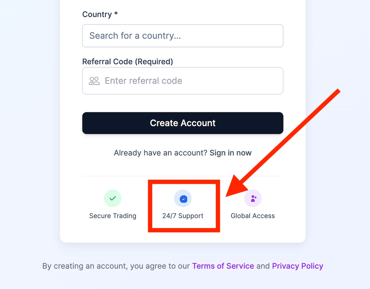 24/7 support highlighted on CryptoGold Exchange