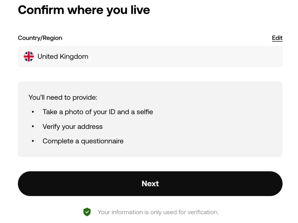 OKX confirm where you live