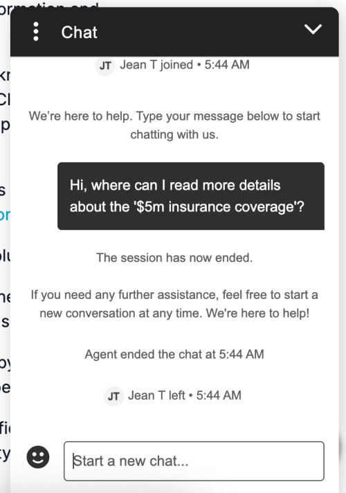 Live chat conversation with Windsor Brokers with no response