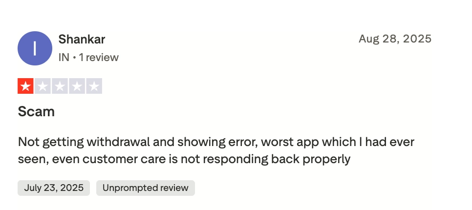 Windsor Brokers 1-star review on Trustpilot