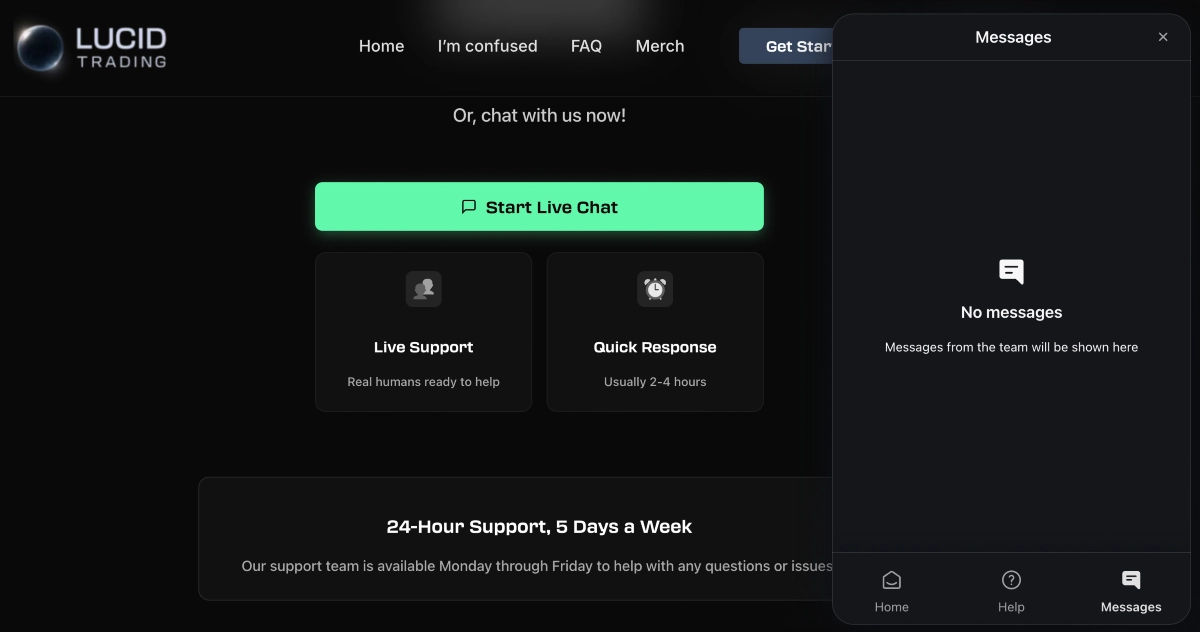 Lucid Trading live chat claims vs reality